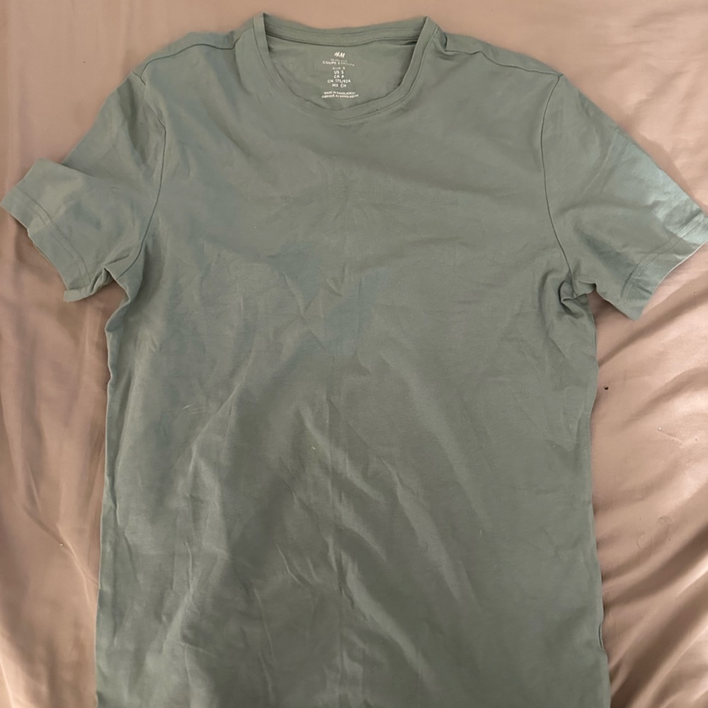 H&M Men's Short Sleeve Tee in Sage